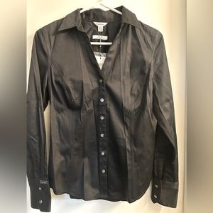 Calvin Klein Non-Iron Button Up Shirt in black, SIZE XS nwt